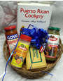 Gift Basket with a Hard Cover Puerto Rican Cookery Book, Sofrito goya, Adobo Bohio, Recaito Criollo Bohio, Tostonera de Tostones Rellenos and a Key Chain, Bohio